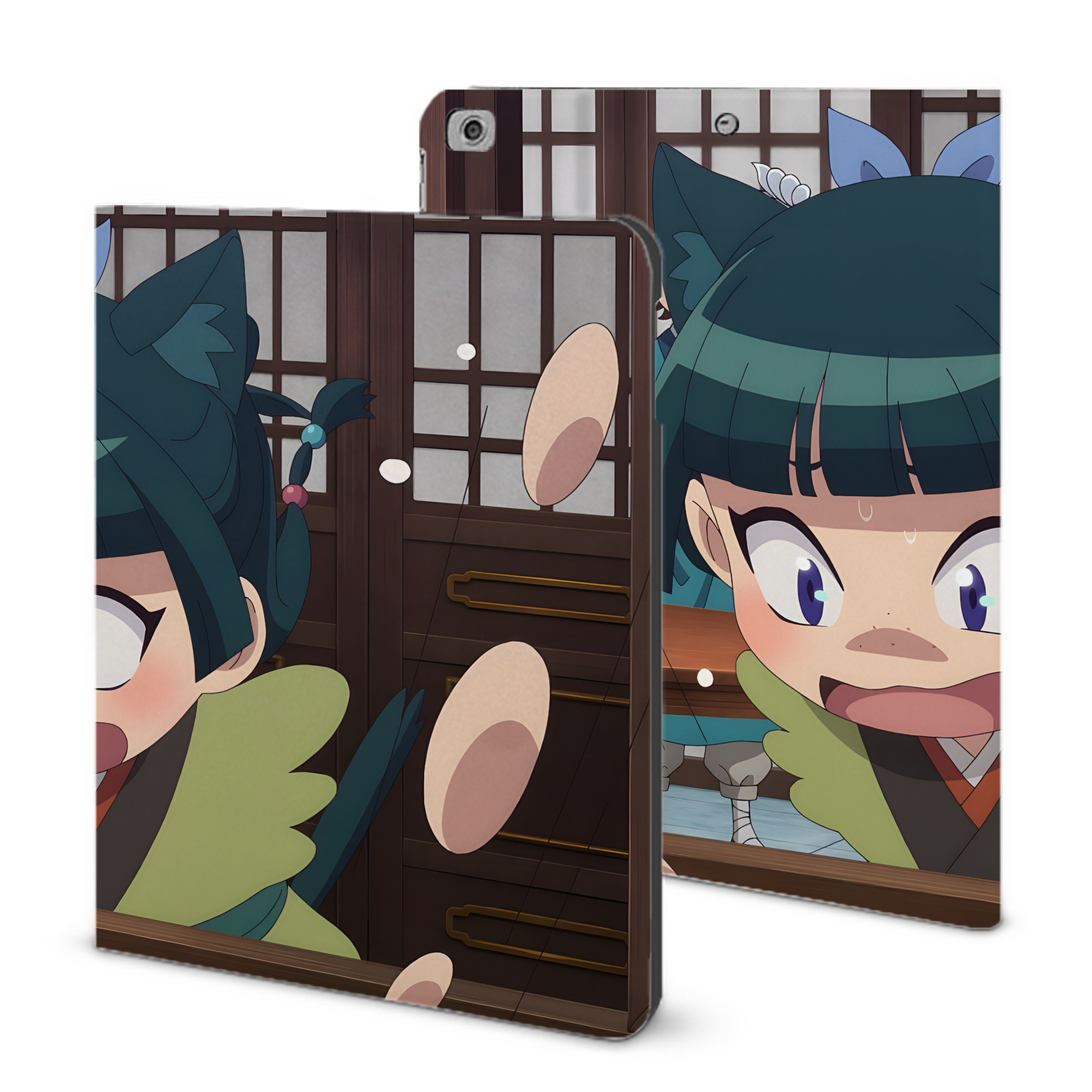 （画像用） 薬屋のひとりごと The Apothecary Diaries IPad ケース ブック型 PUレザー TPU 耐衝撃 軽量 薄型 ペン収納なし 全面保護 IPad 各モデル対応